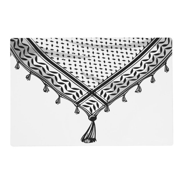 Keffiyeh Palestinian Scarf Traditional Fabric Placemat (Front)