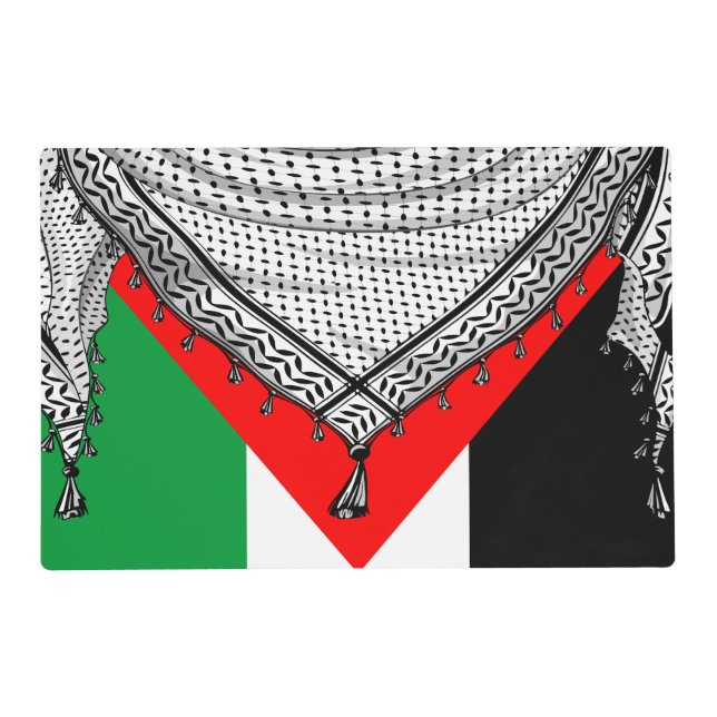 Keffiyeh Palestinian Scarf Traditional Fabric Placemat (Front)