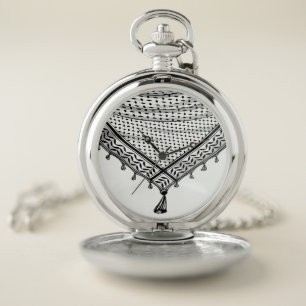 Keffiyeh Palestinian Scarf Traditional Fabric Pocket Watch