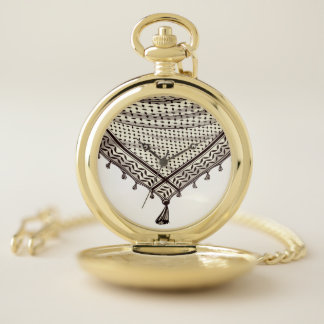 Keffiyeh Palestinian Scarf Traditional Fabric Pocket Watch