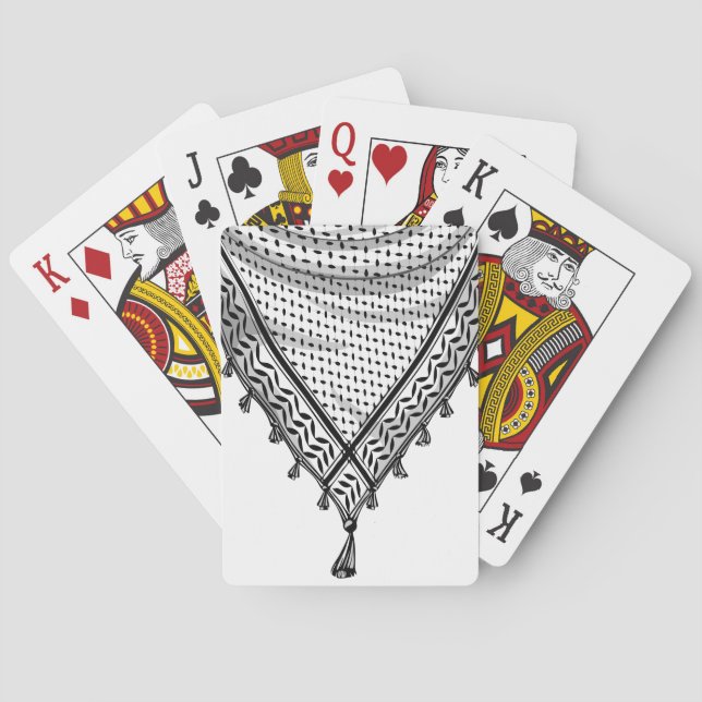 Keffiyeh Palestinian Scarf Traditional Fabric Poker Cards (Back)