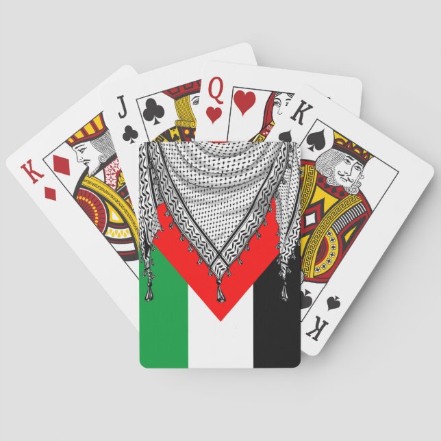 Keffiyeh Palestinian Scarf Traditional Fabric Poker Cards (Back)
