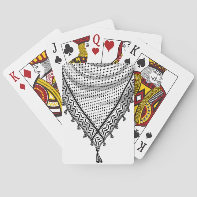 Keffiyeh Palestinian Scarf Traditional Fabric Poker Cards (Back)