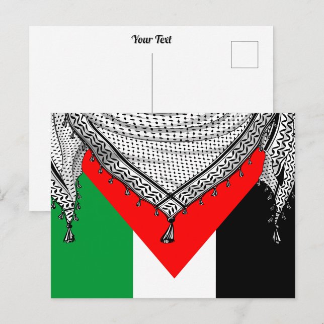 Keffiyeh Palestinian Scarf Traditional Fabric Postcard (Front/Back)