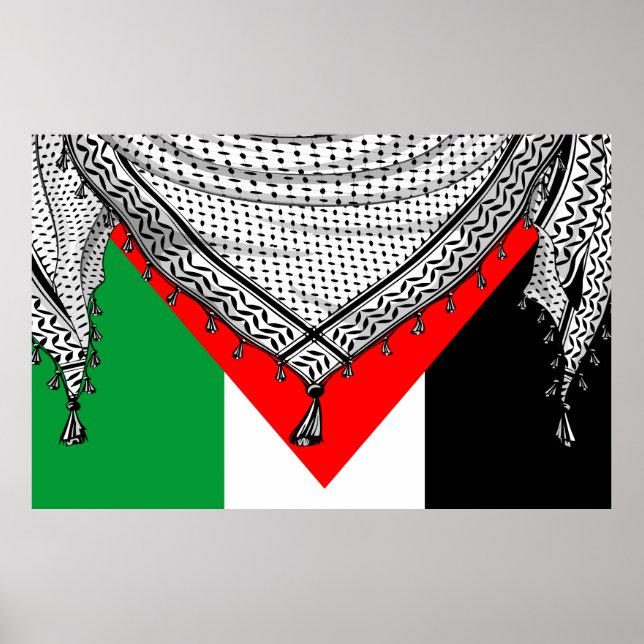 Keffiyeh Palestinian Scarf Traditional Fabric Poster (Front)