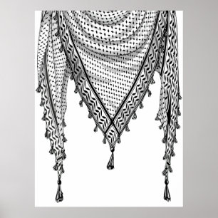 Keffiyeh Palestinian Scarf Traditional Fabric Poster