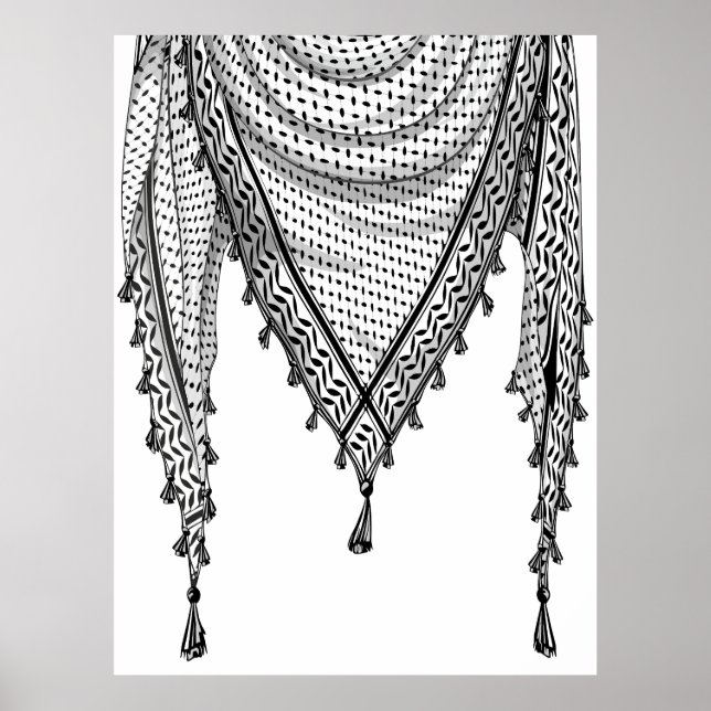Keffiyeh Palestinian Scarf Traditional Fabric Poster (Front)