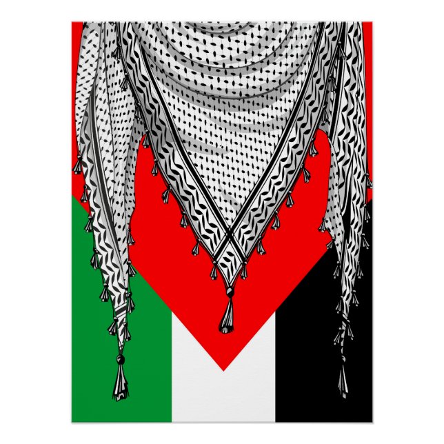 Keffiyeh Palestinian Scarf Traditional Fabric Poster (Front)