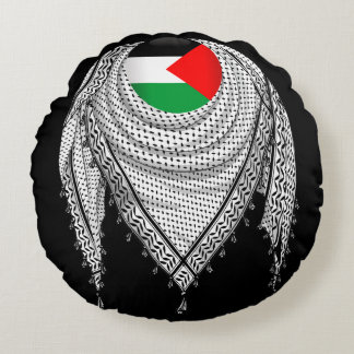 Keffiyeh Palestinian Scarf Traditional Fabric Round Pillow