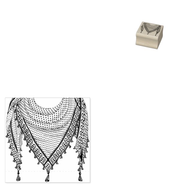 Keffiyeh Palestinian Scarf Traditional Fabric Rubber Stamp (Stamped)