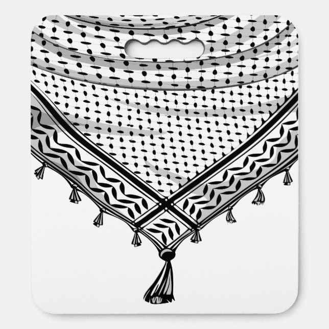 Keffiyeh Palestinian Scarf Traditional Fabric Seat Cushion (Front Vertical)
