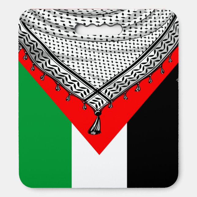 Keffiyeh Palestinian Scarf Traditional Fabric Seat Cushion (Front Vertical)