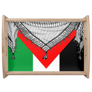 Keffiyeh Palestinian Scarf Traditional Fabric Serving Tray