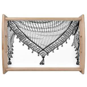 Keffiyeh Palestinian Scarf Traditional Fabric Serving Tray