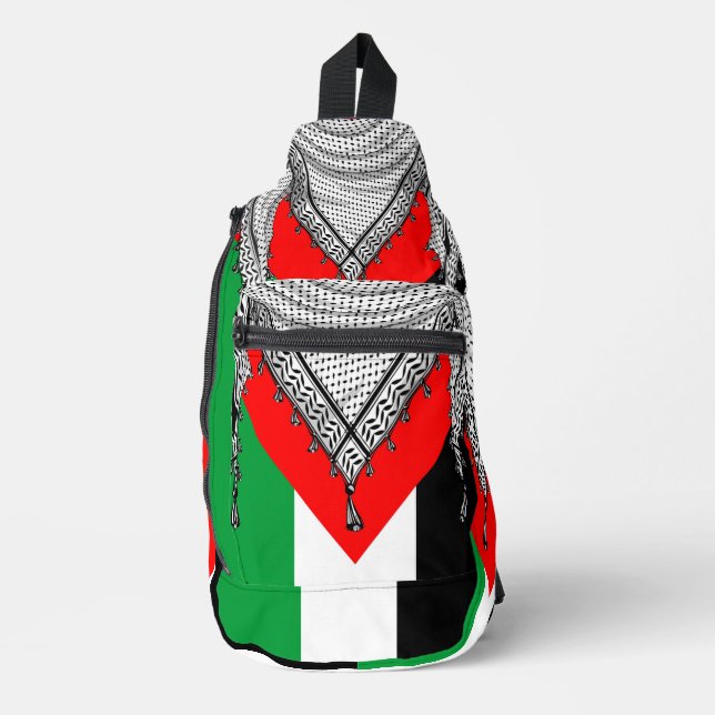 Keffiyeh Palestinian Scarf Traditional Fabric Sling Bag (Front)