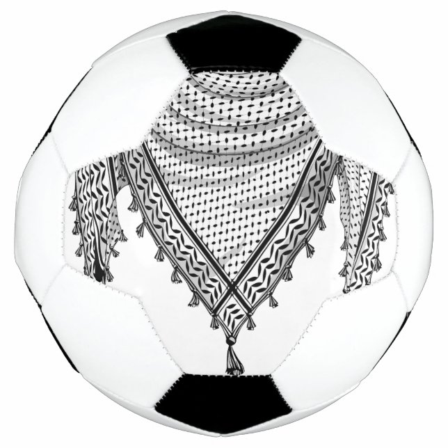 Keffiyeh Palestinian Scarf Traditional Fabric Soccer Ball (Front)
