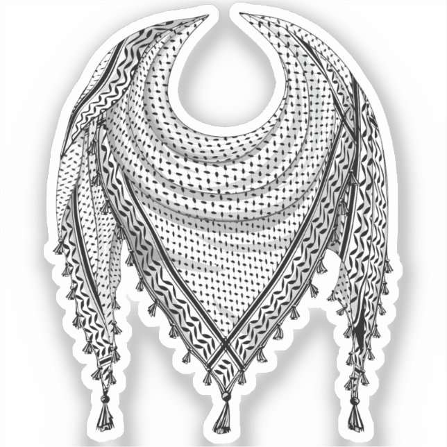 Keffiyeh Palestinian Scarf Traditional Fabric Sticker (Front)