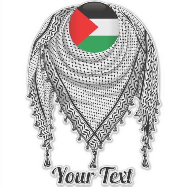 Keffiyeh Palestinian Scarf Traditional Fabric Sticker (Front)