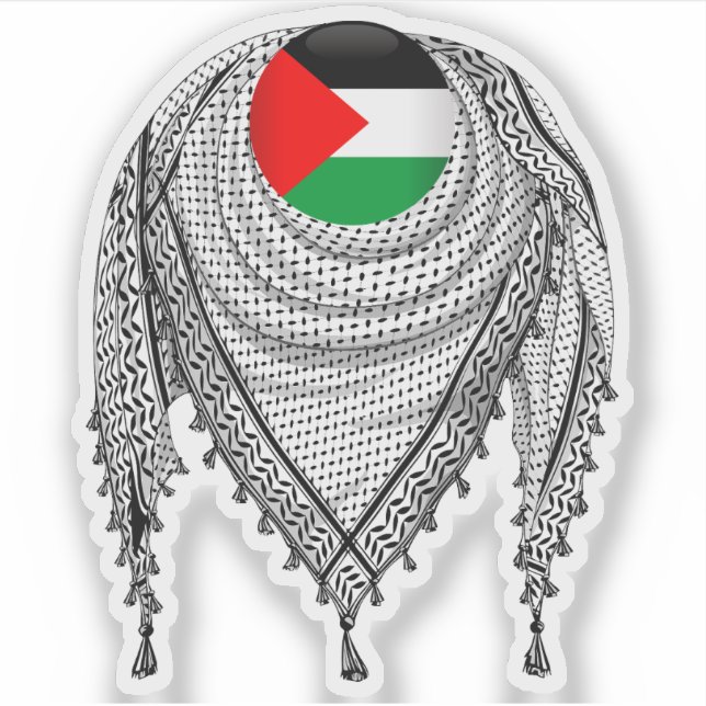 Keffiyeh Palestinian Scarf Traditional Fabric Sticker (Front)