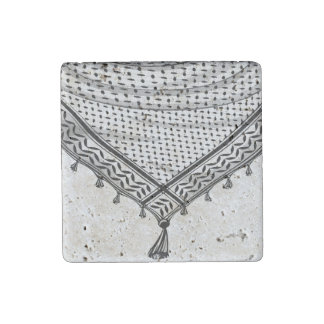 Keffiyeh Palestinian Scarf Traditional Fabric Stone Magnet