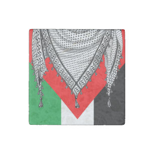 Keffiyeh Palestinian Scarf Traditional Fabric Stone Magnet