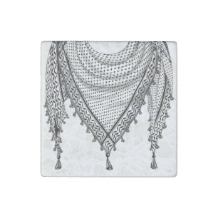 Keffiyeh Palestinian Scarf Traditional Fabric Stone Magnet