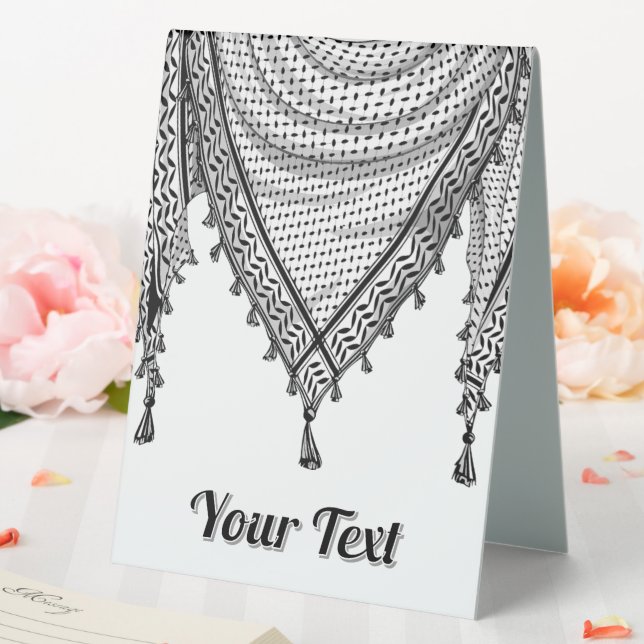 Keffiyeh Palestinian Scarf Traditional Fabric Table Tent (In SItu (Wedding))