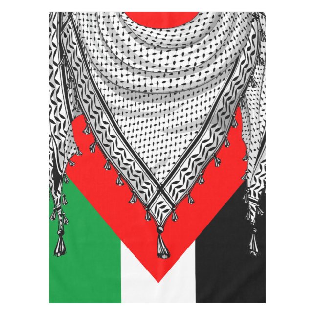 Keffiyeh Palestinian Scarf Traditional Fabric Tablecloth (Front)