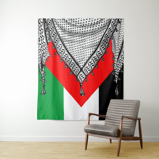 Keffiyeh Palestinian Scarf Traditional Fabric Tapestry (In Situ)