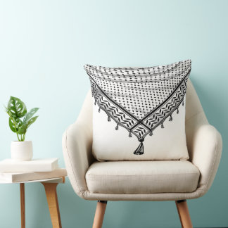 Keffiyeh Palestinian Scarf Traditional Fabric Throw Pillow