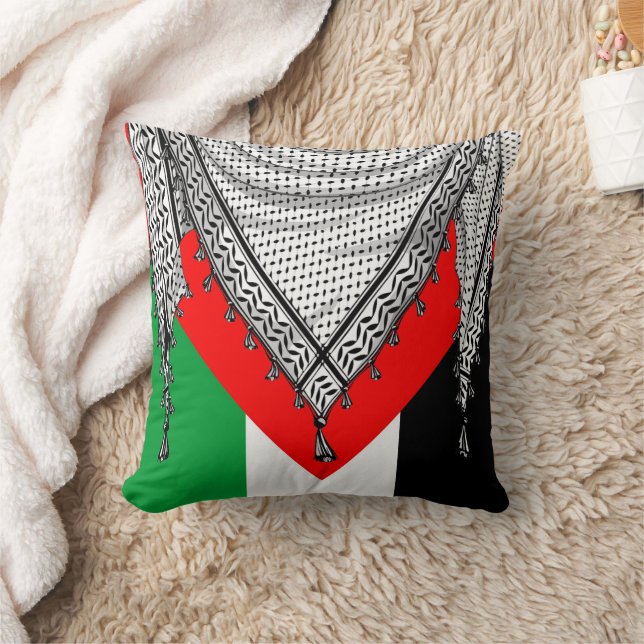 Keffiyeh Palestinian Scarf Traditional Fabric Throw Pillow (Blanket)