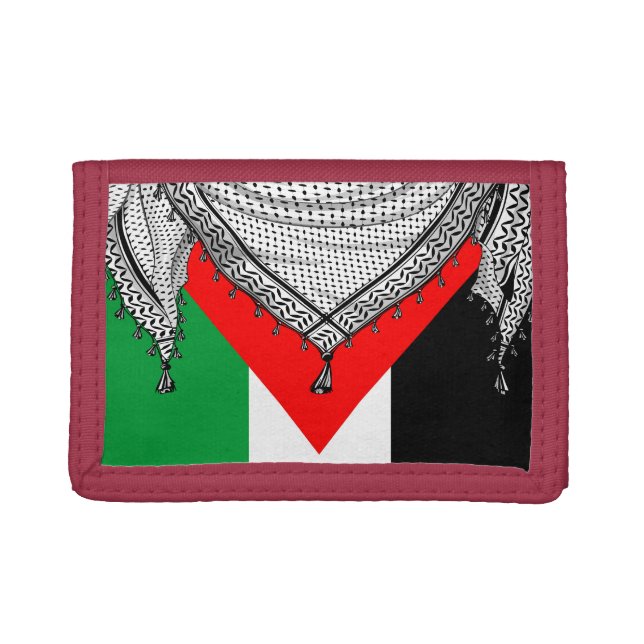 Keffiyeh Palestinian Scarf Traditional Fabric Trifold Wallet (Front)