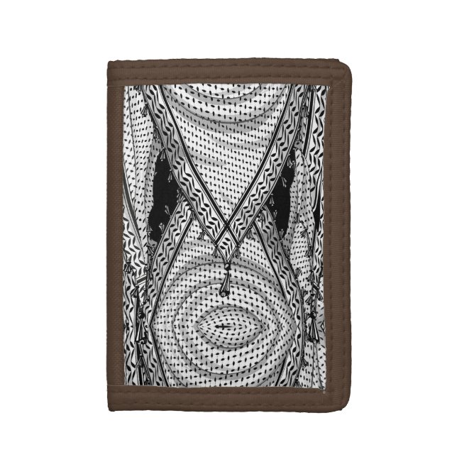 Keffiyeh Palestinian Scarf Traditional Fabric Trifold Wallet (Front Vertical)