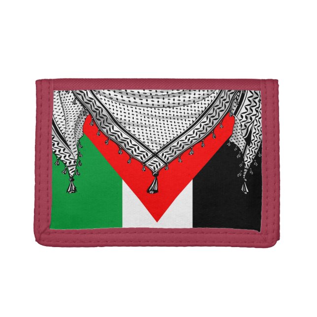 Keffiyeh Palestinian Scarf Traditional Fabric Trifold Wallet (Front)