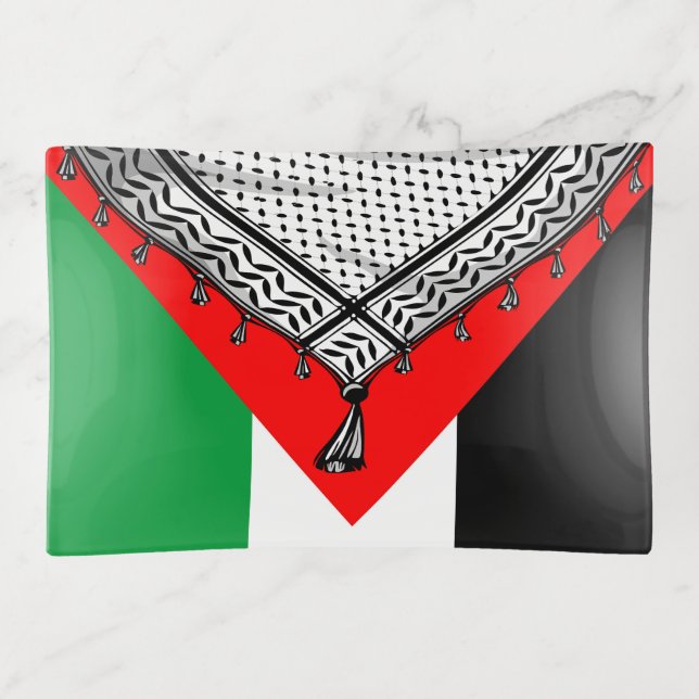 Keffiyeh Palestinian Scarf Traditional Fabric Trinket Tray (Front)