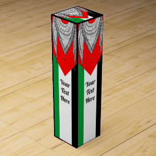 Keffiyeh Palestinian Scarf Traditional Fabric Wine Box