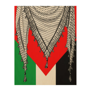 Keffiyeh Palestinian Scarf Traditional Fabric Wood Wall Art