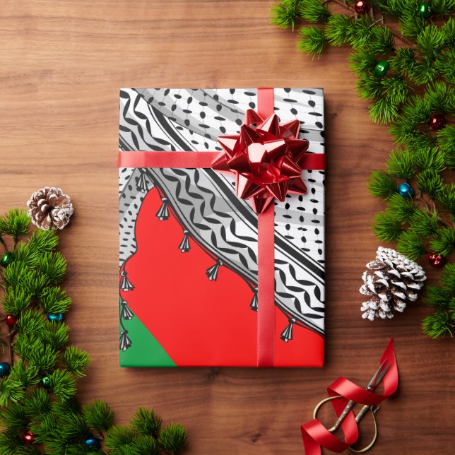 Keffiyeh Palestinian Scarf Traditional Fabric Wrapping Paper (Holiday Gift)