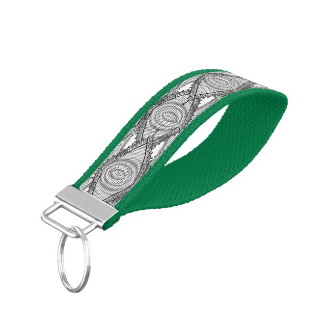 Keffiyeh Palestinian Scarf Traditional Fabric Wrist Keychain (Angled Down)