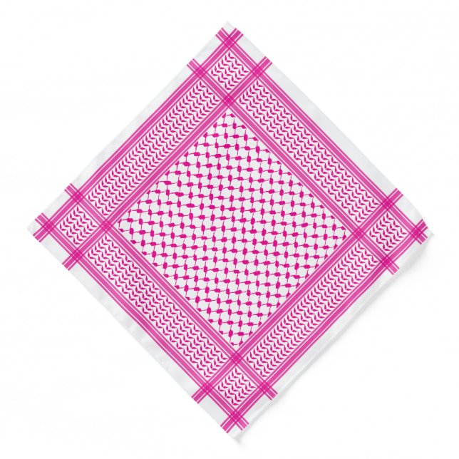 Keffiyeh Pink Palestine Pattern Bandana (Front)