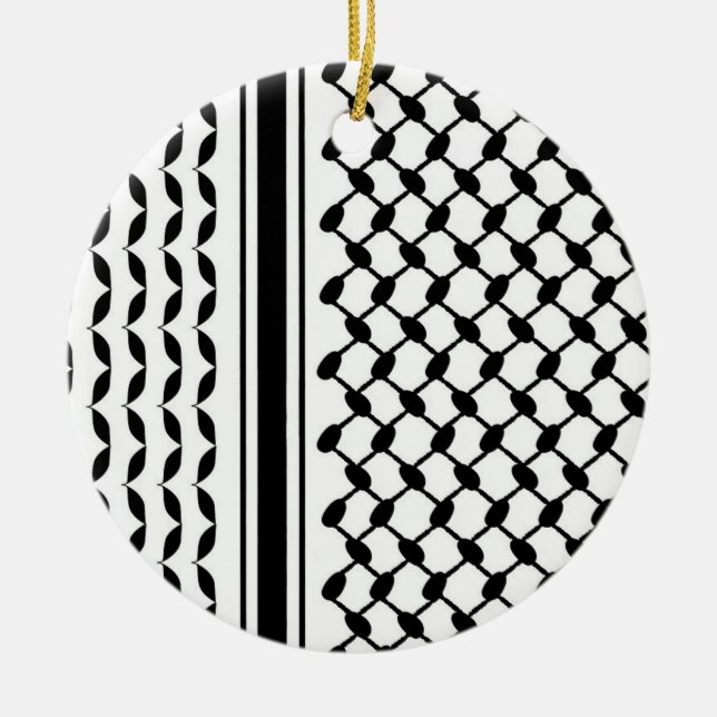 Keffiyeh Print  Ceramic Ornament (Front)