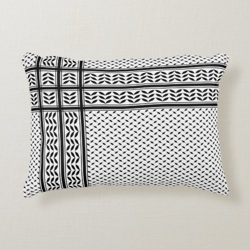 Keffiyeh Symbol of Palestine Resistance Pattern Accent Pillow