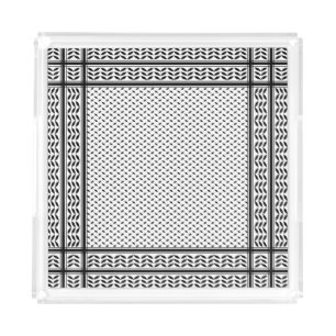 Keffiyeh Symbol of Palestine Resistance Pattern Acrylic Tray