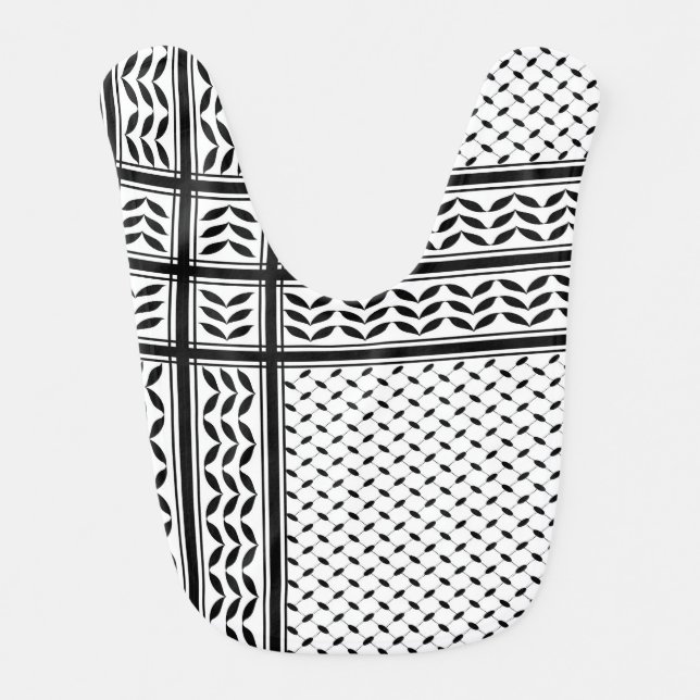 Keffiyeh Symbol of Palestine Resistance Pattern Baby Bib (Front)