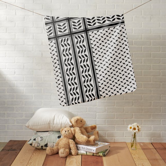 Keffiyeh Symbol of Palestine Resistance Pattern Baby Blanket (In Situ)