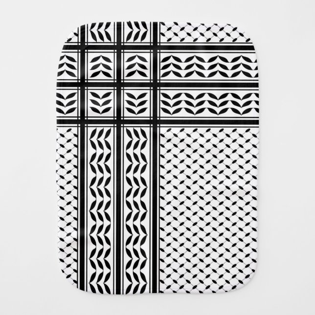 Keffiyeh Symbol of Palestine Resistance Pattern Baby Burp Cloth (Front)