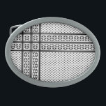 Keffiyeh Symbol of Palestine Resistance Pattern Belt Buckle<br><div class="desc">Fast forward to the 1960s and the rise of the Palestinian resistance movement,  the prominent Palestinian politician,  Yasser Arafat,  further solidified this meaning behind the keffiyeh. The keffiyeh became Arafat’s personal trademark as he draped it over his right shoulder to resemble the pre-1948 map of Palestine.</div>