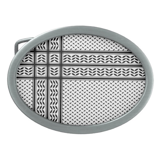 Keffiyeh Symbol of Palestine Resistance Pattern Belt Buckle (Front)