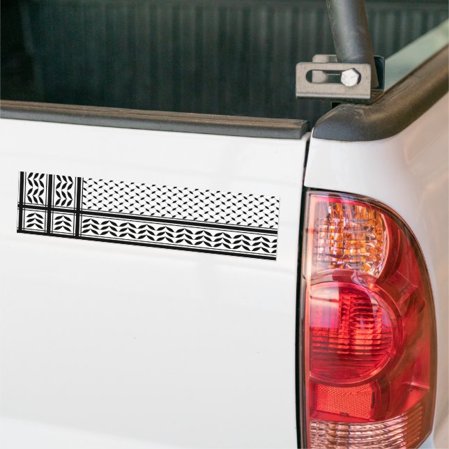 Keffiyeh Symbol of Palestine Resistance Pattern Bumper Sticker (On Truck)