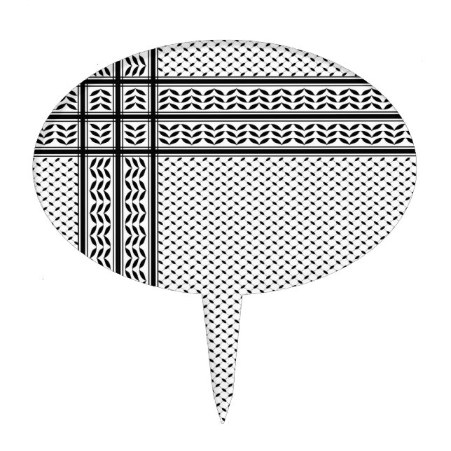 Keffiyeh Symbol of Palestine Resistance Pattern Cake Topper (Front)